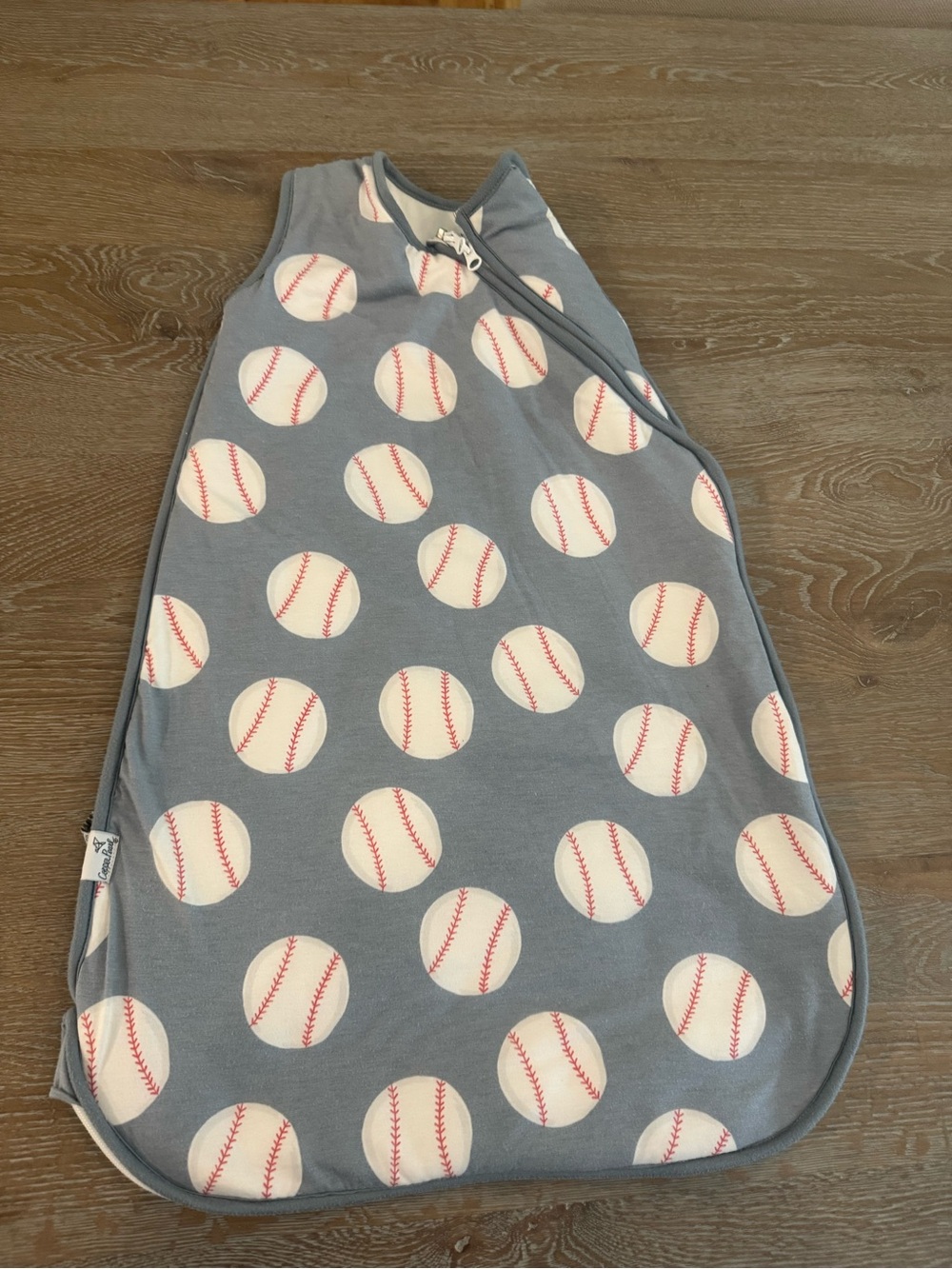 Blue/gray Baseball Print Sleep Sack - 6-12 months
